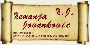 Nemanja Jovanković vizit kartica